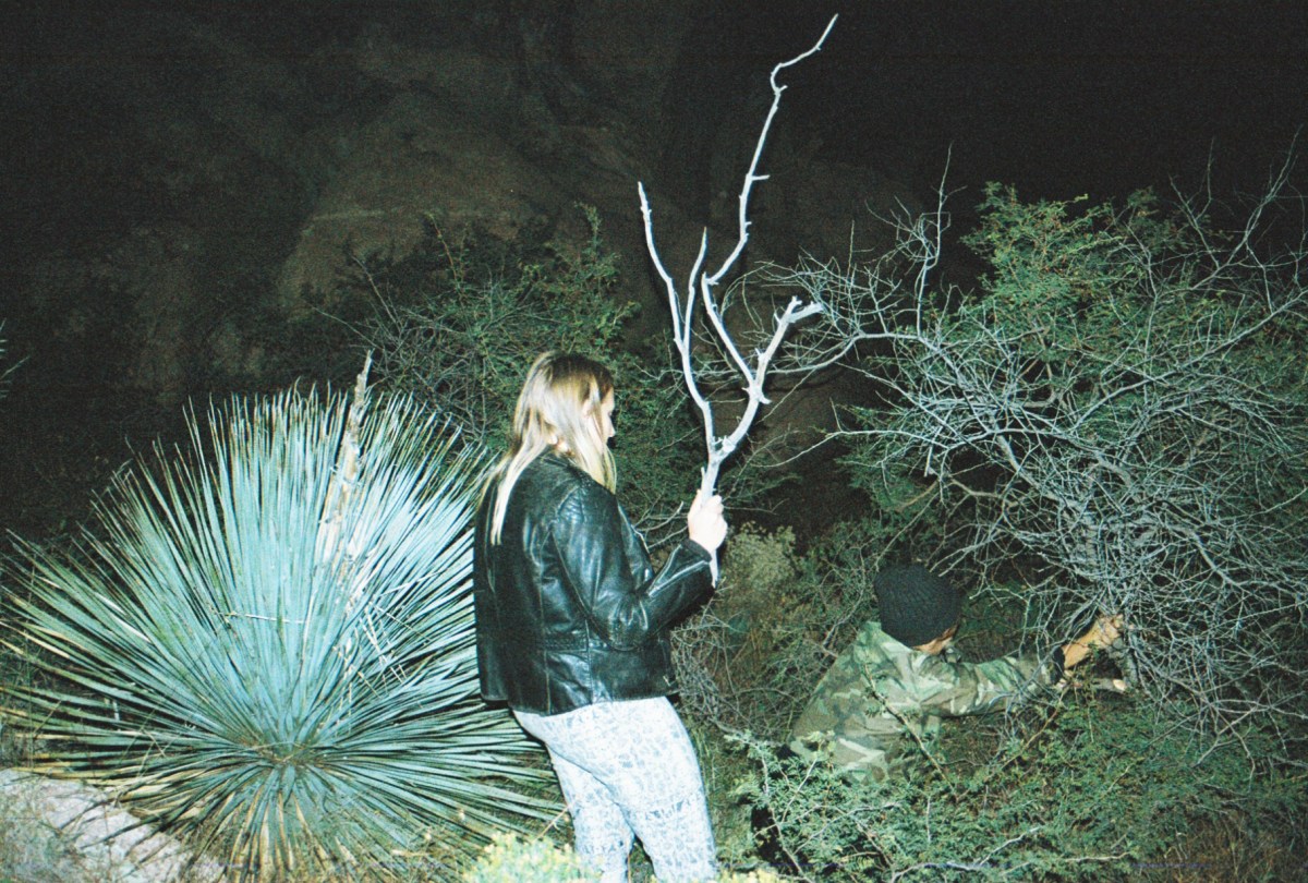 CARRIE FORAGING IN THE DRAGOON MOUNTAINS. JULIA BLENDING IN.