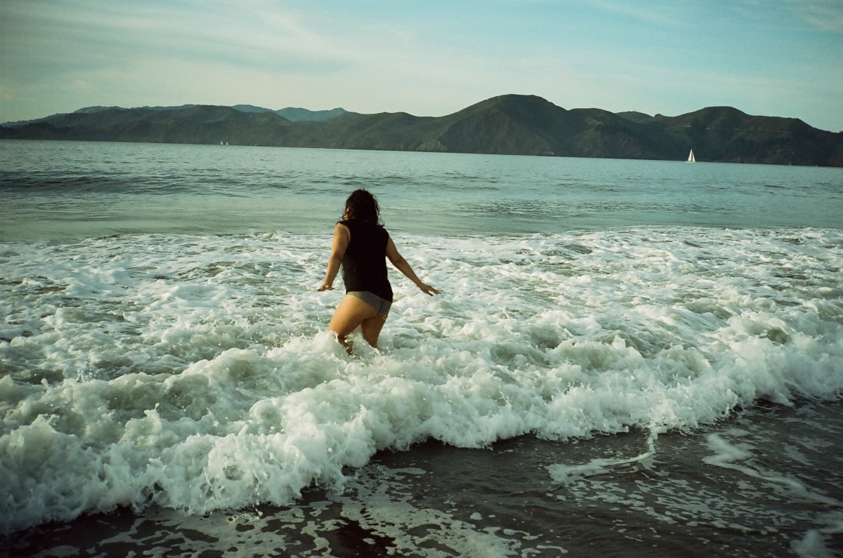 Sylvia in the surf, San Francisco. 